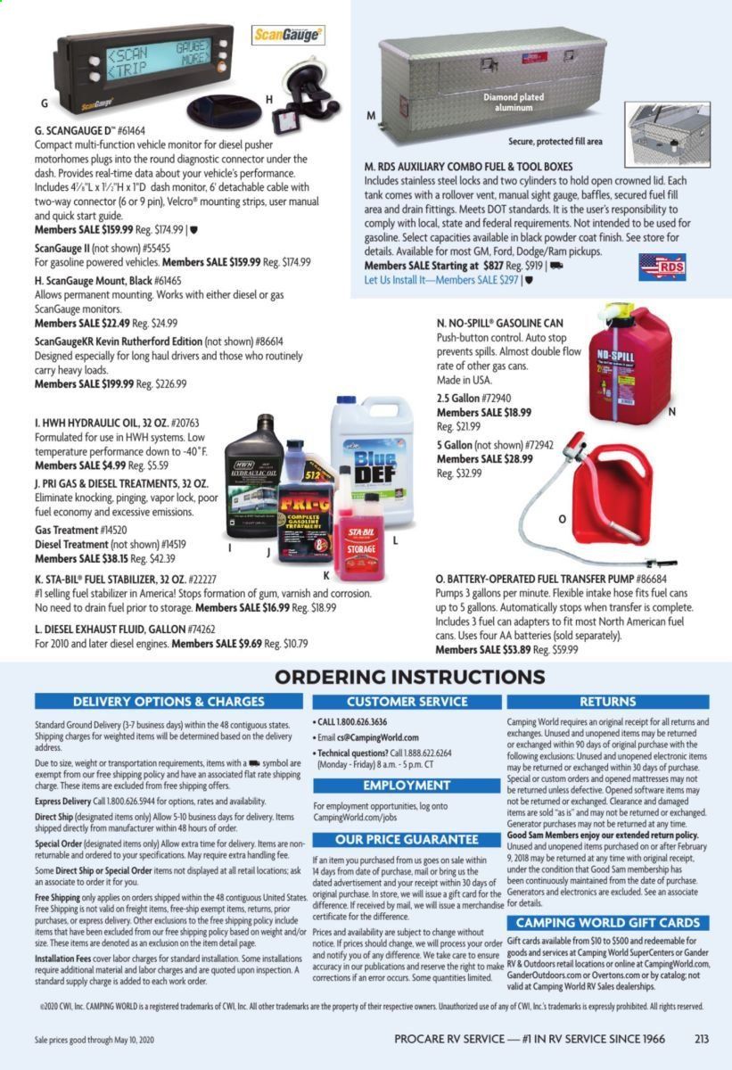 Camping World Weekly Ad & Flyer March 16 to May 10