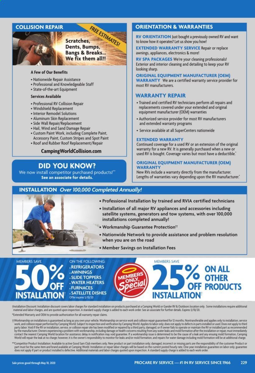 Camping World Weekly Ad & Flyer March 16 to May 10
