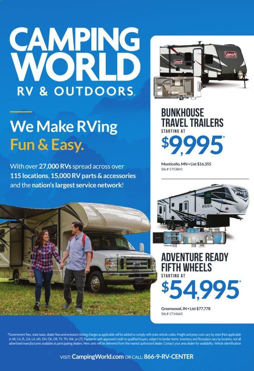 Camping World Weekly Ad & Flyer March 16 to May 10