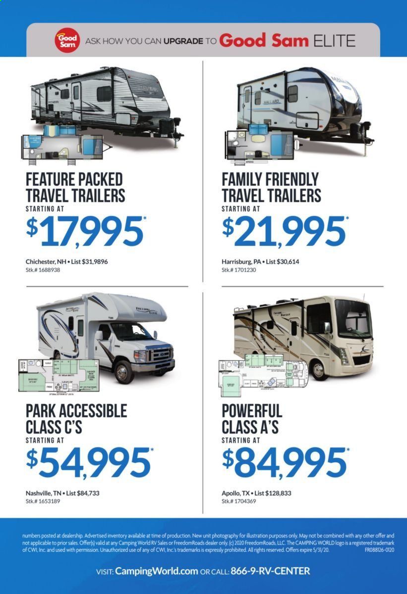 Camping World Weekly Ad & Flyer March 16 to May 10