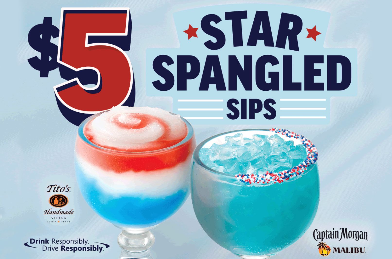Applebee’s New $5 Star Spangled Sips, the Blue Bahama Mama and All-American Mucho, Have Arrived Applebee’s New $5 Star Spangled Sips, the Blue Bahama Mama and All-American Mucho, Have Arrived