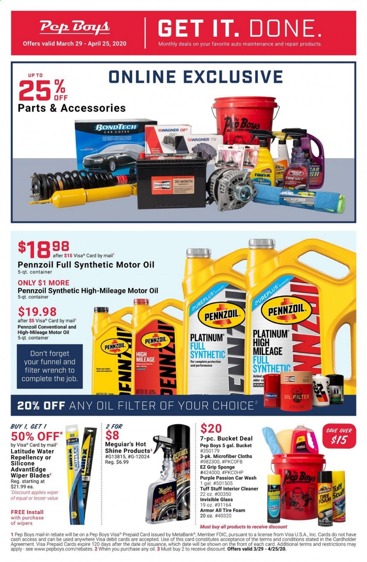 Pep Boys Weekly Ad & Flyer March 29 to April 25