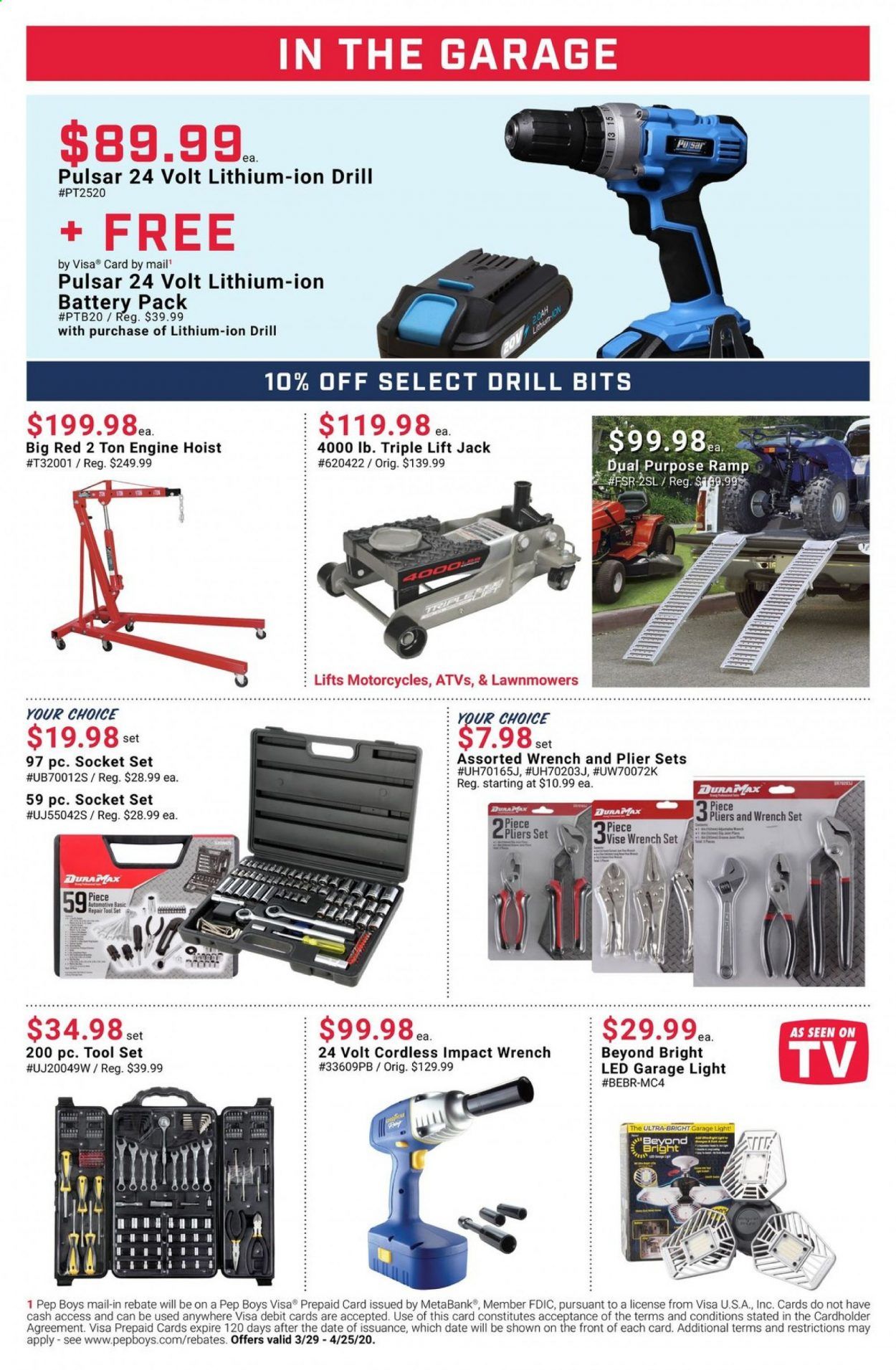 Pep Boys Weekly Ad & Flyer March 29 to April 25