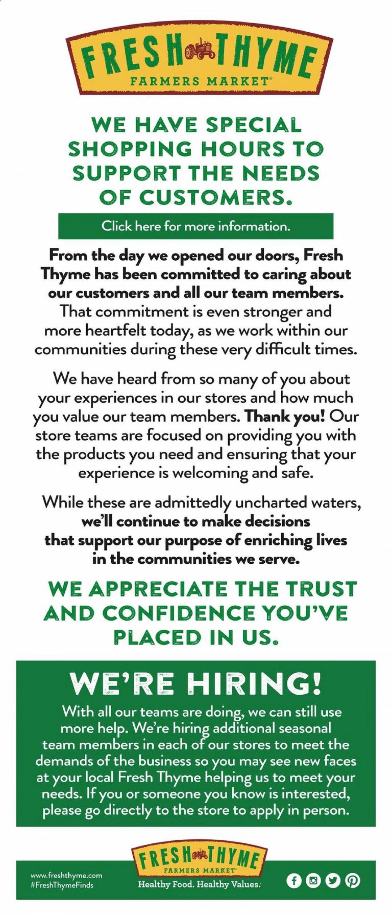 Fresh Thyme Weekly Ad & Flyer April 1 to 7