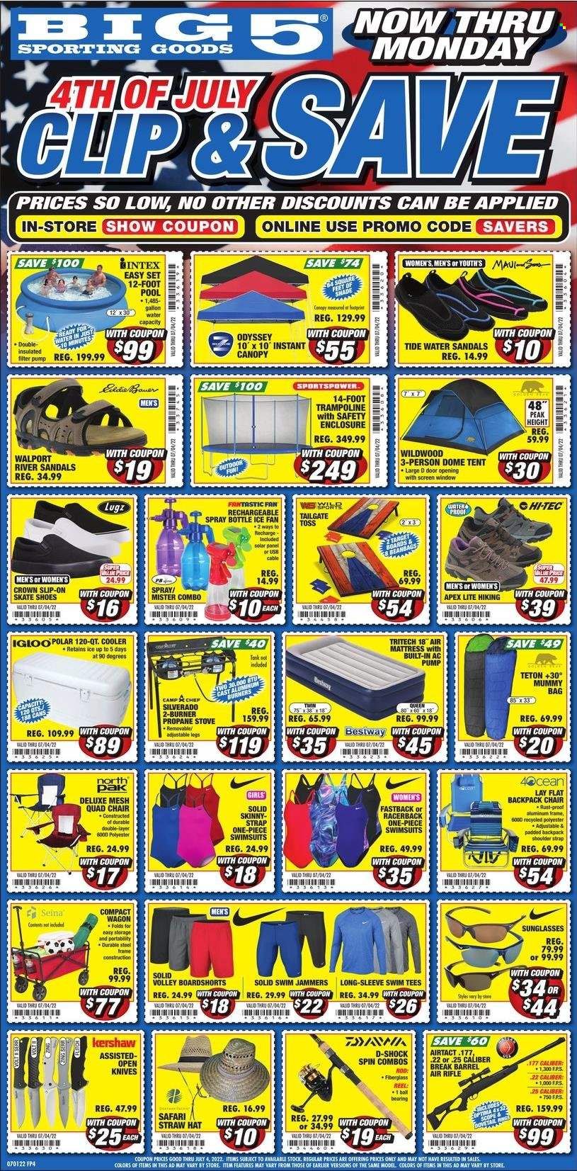 Big 5 (AZ, CA, CO, ID, NM, OR, UT, WA) Weekly Ad Flyer July 5 to July 12