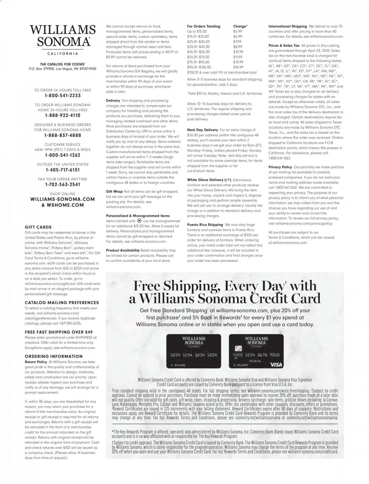 Williams-Sonoma Weekly Ad & Flyer April 1 to 30