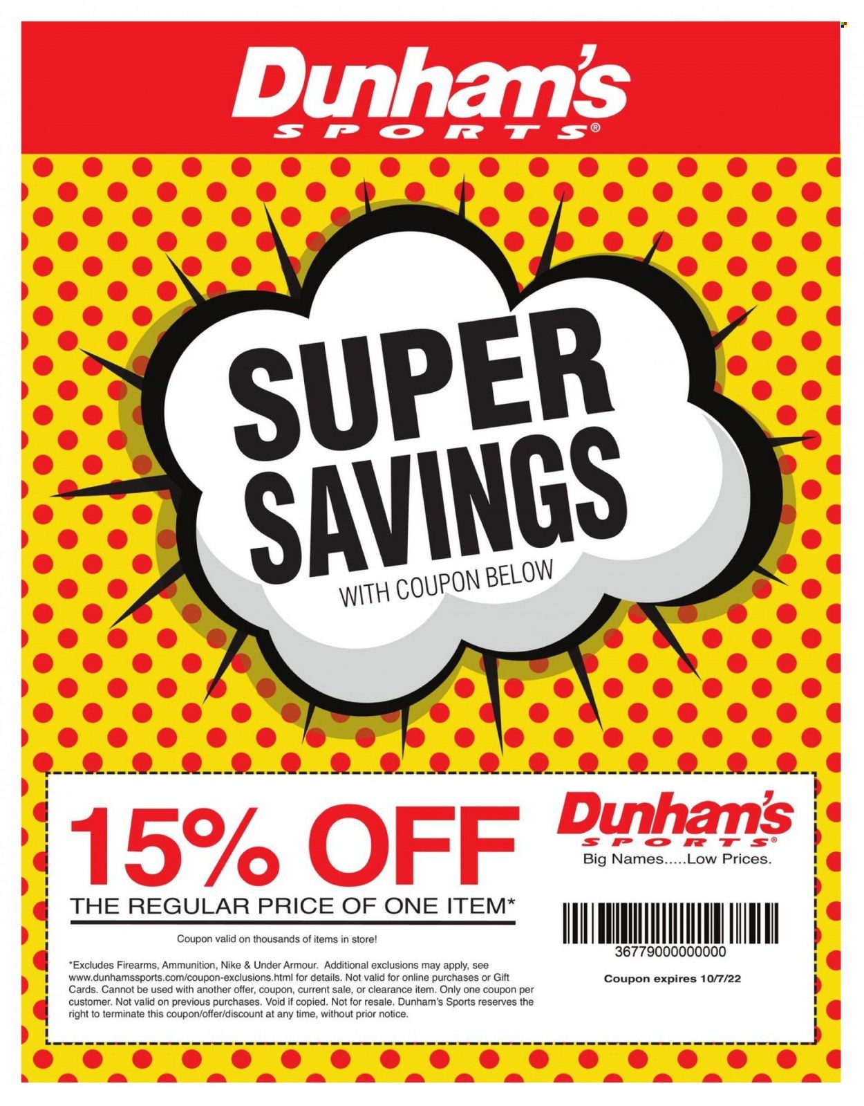 Dunham's Sports Weekly Ad Flyer July 8 to July 15