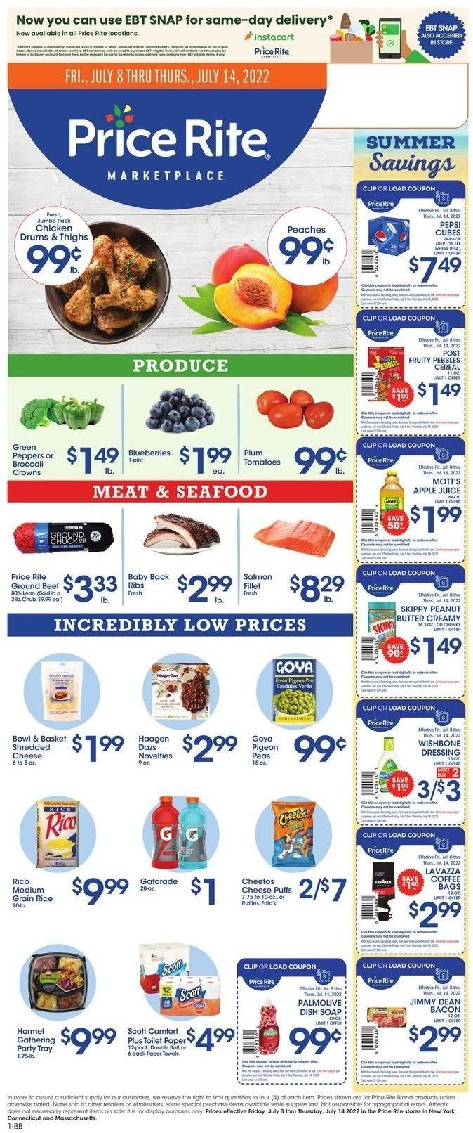 Price Rite (CT, MA, MD, NH, NJ, NY, PA, RI) Weekly Ad Flyer July 8 to July 15