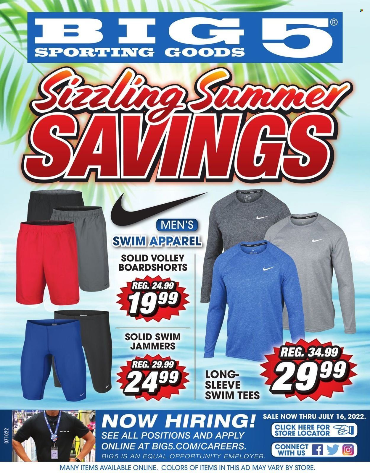 Big 5 (AZ, CA, CO, ID, NM, OR, UT, WA) Weekly Ad Flyer July 10 to July 17