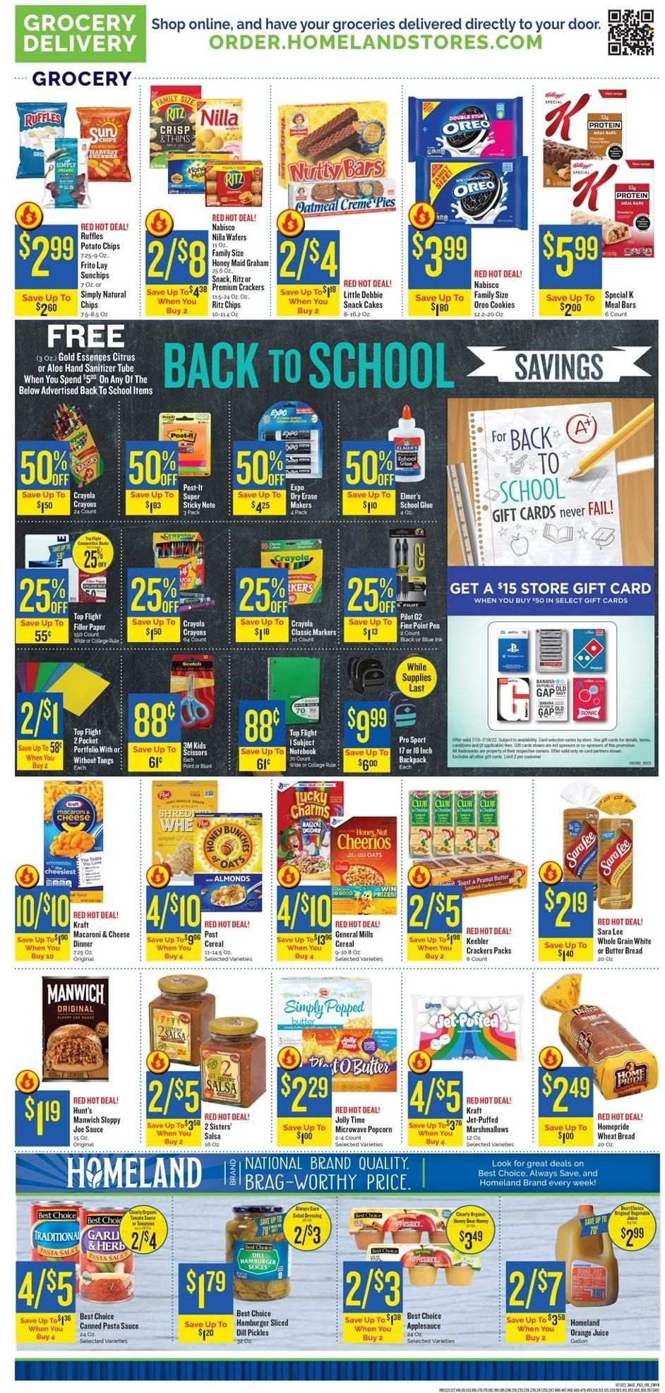 Homeland (OK, TX) Weekly Ad Flyer July 14 to July 21