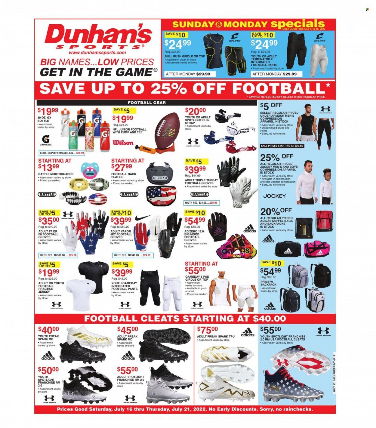 Dunham's Sports (MI, PA, WI) Weekly Ad Flyer July 16 to July 23