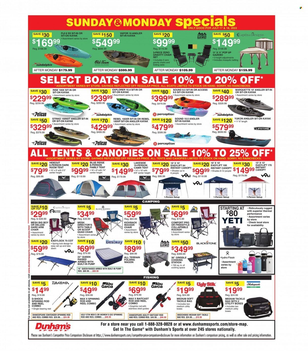 Dunham's Sports (MI, PA, WI) Weekly Ad Flyer July 16 to July 23
