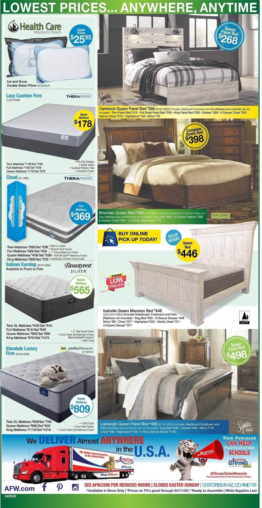 American Furniture Warehouse Weekly Ad & Flyer April 5 to 11