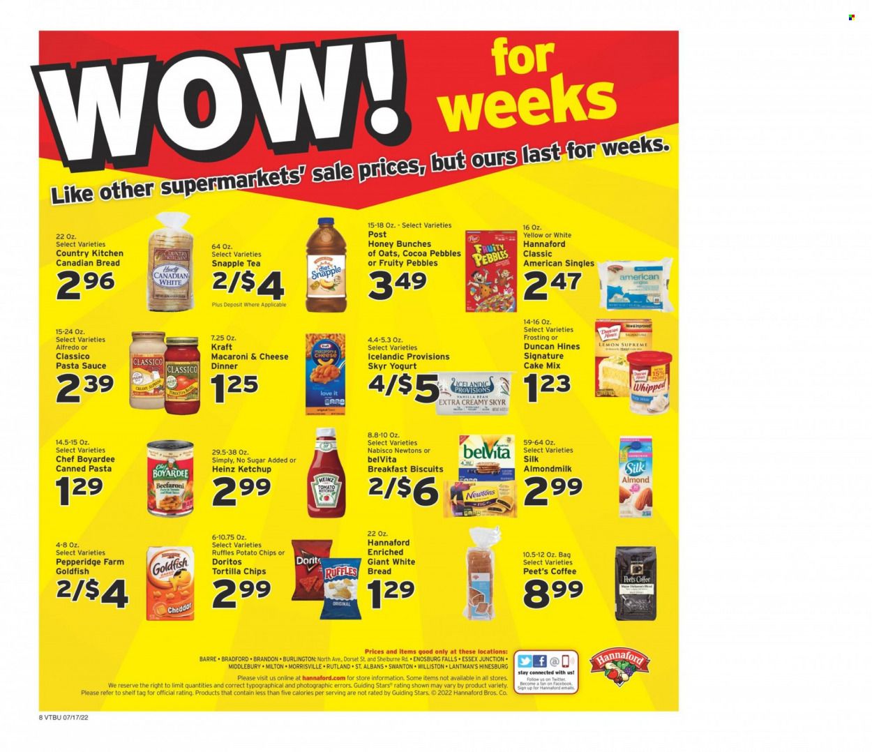 Hannaford (VT) Weekly Ad Flyer July 17 to July 24
