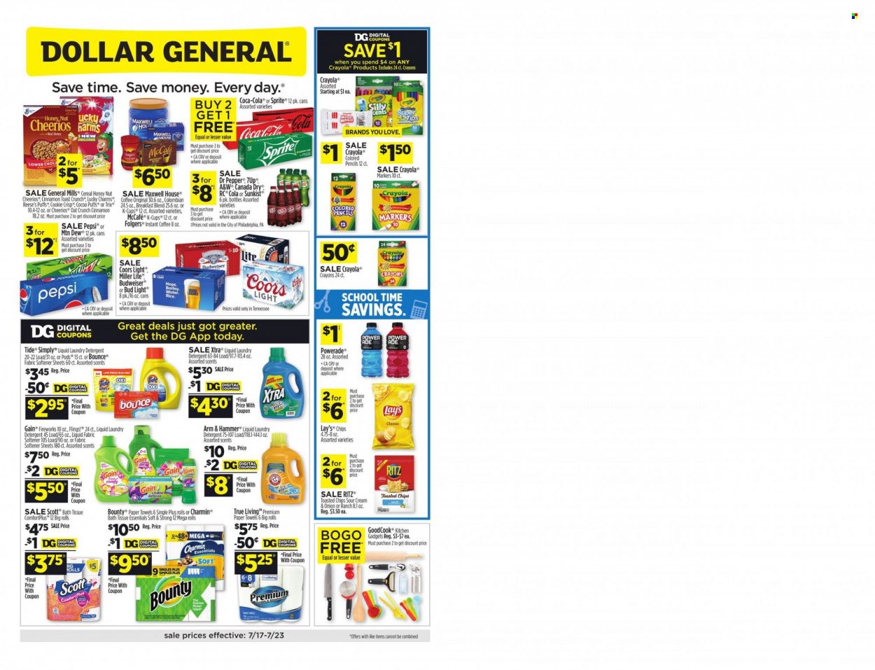 Dollar General (TN) Weekly Ad Flyer July 18 to July 25