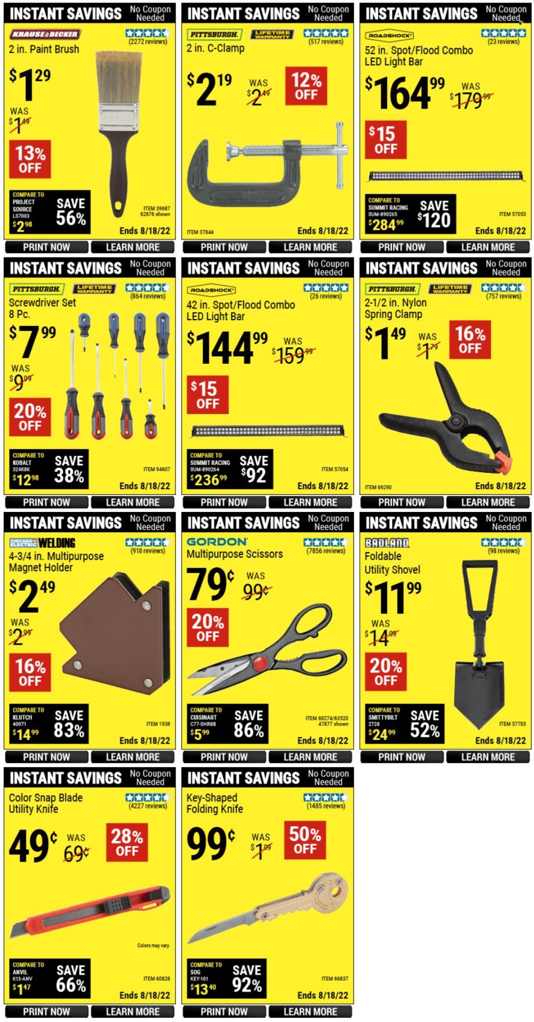 Harbor Freight Weekly Ad Flyer Specials July 18 to August 18, 2022