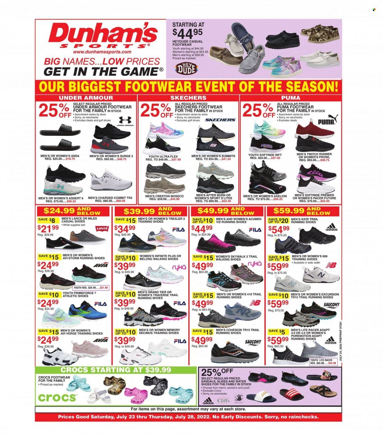 Dunham's Sports Weekly Ad Flyer July 22 to July 29