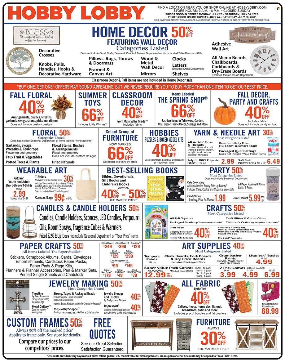 Hobby Lobby Weekly Ad Flyer July 25 to August 1