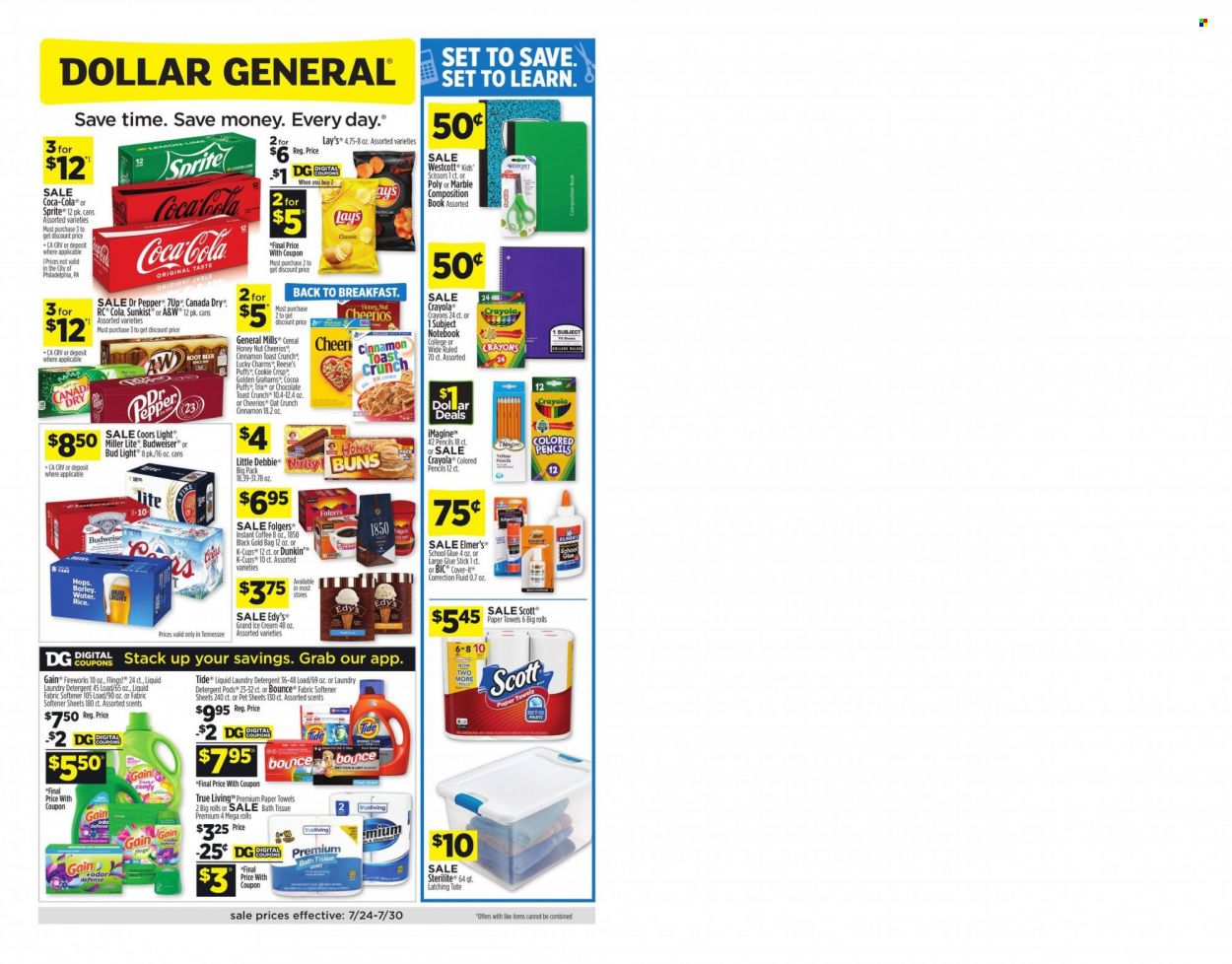 Dollar General (TN) Weekly Ad Flyer July 25 to August 1