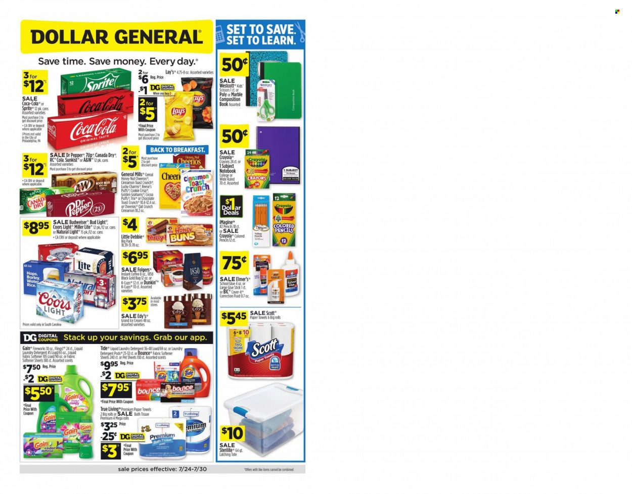 Dollar General (SC) Weekly Ad Flyer July 25 to August 1