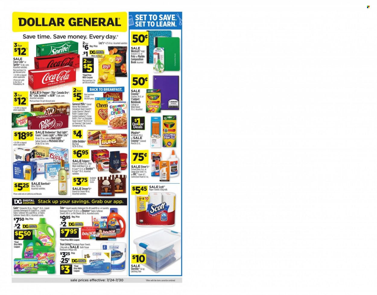 Dollar General (CA, NV) Weekly Ad Flyer July 25 to August 1