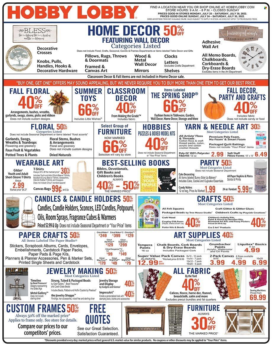 Hobby Lobby Weekly Ad Flyer July 26 to August 2