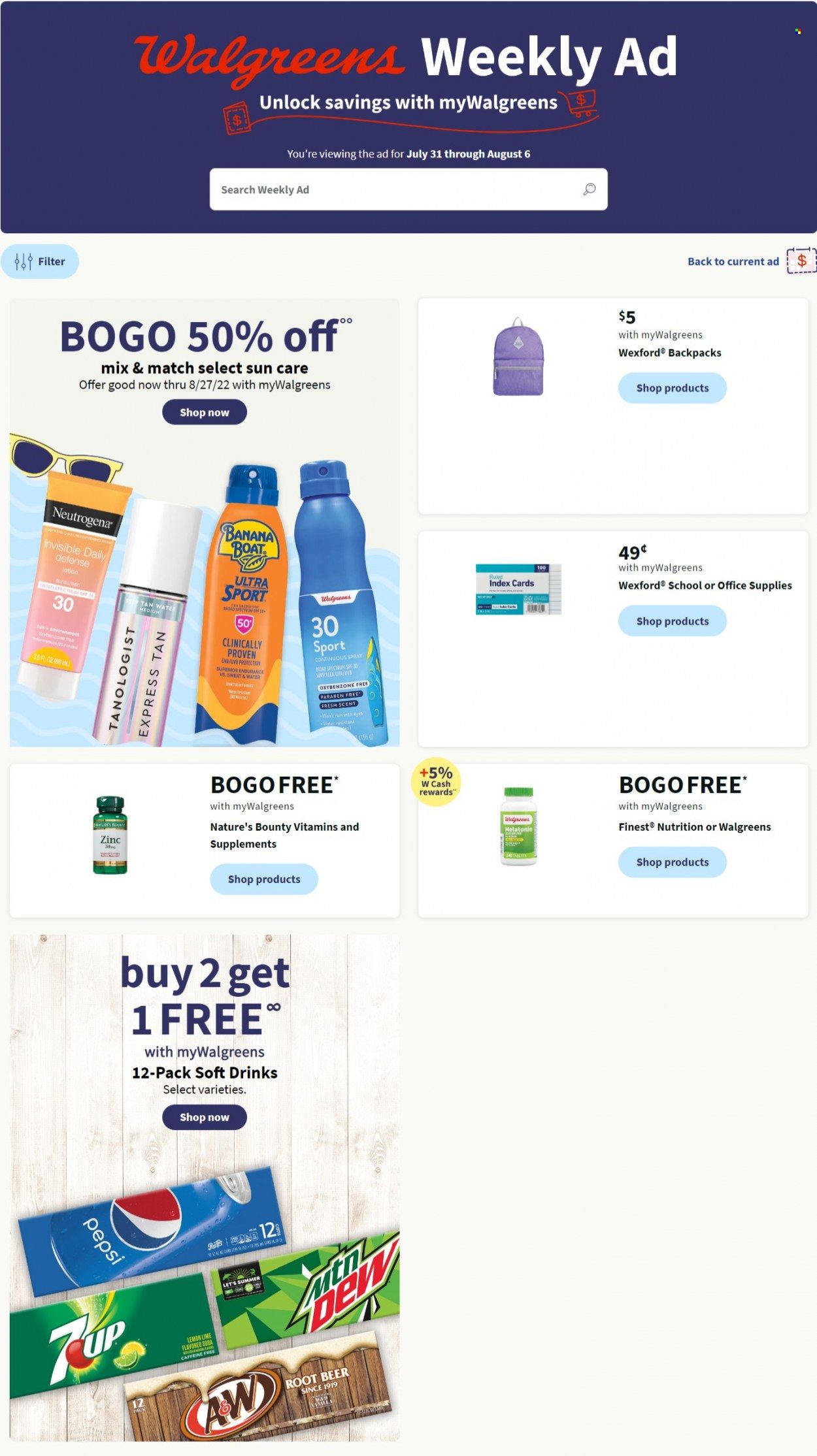 Walgreens Weekly Ad Flyer July 27 to August 3
