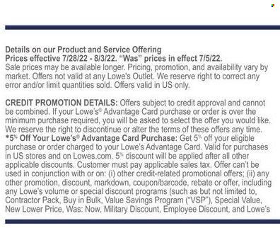 Lowe's Weekly Ad Flyer July 27 to August 3