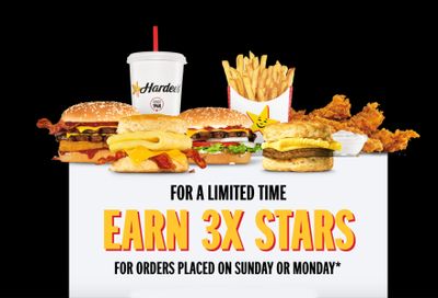 Earn 3X the Stars on Sundays and Mondays Online and In-app at Hardee’s Through to July 31