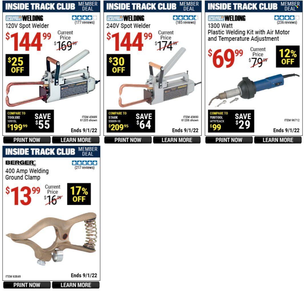 Harbor Freight Weekly Ad Flyer Specials July 29 to September 1, 2022