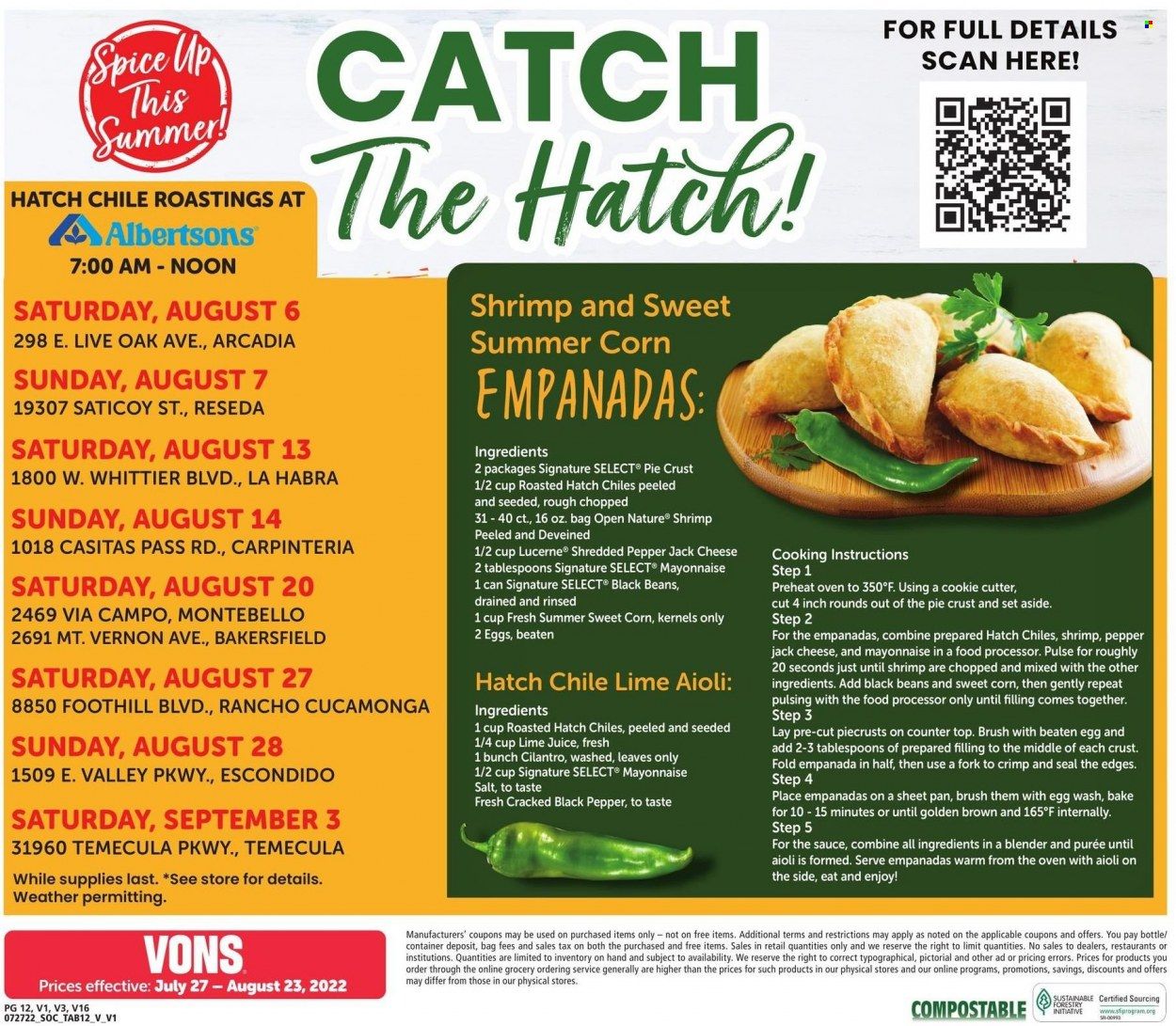 Vons (CA) Weekly Ad Flyer Specials July 27 to August 23, 2022
