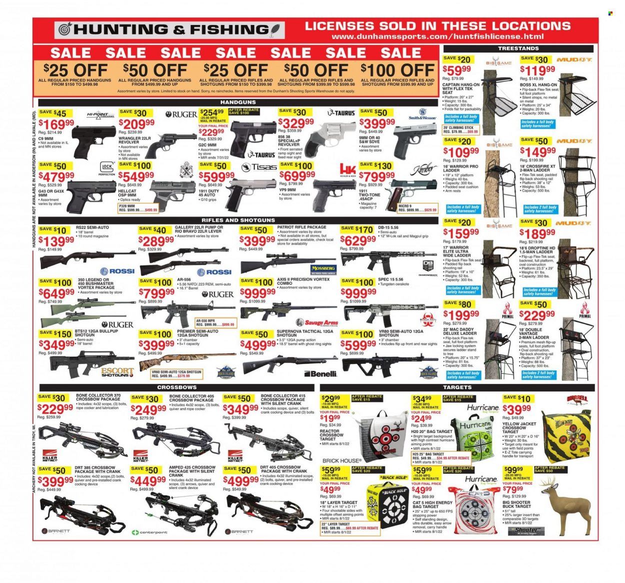 Dunham's Sports (MI, PA, WI) Weekly Ad Flyer July 29 to August 5