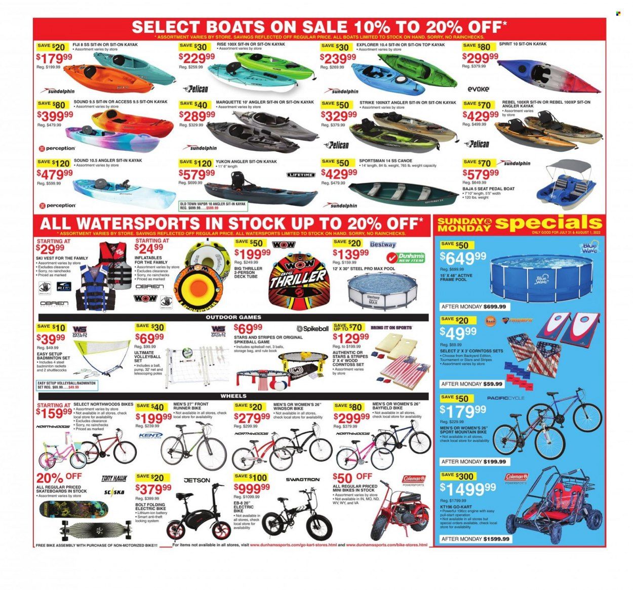 Dunham's Sports (MI) Weekly Ad Flyer July 29 to August 5