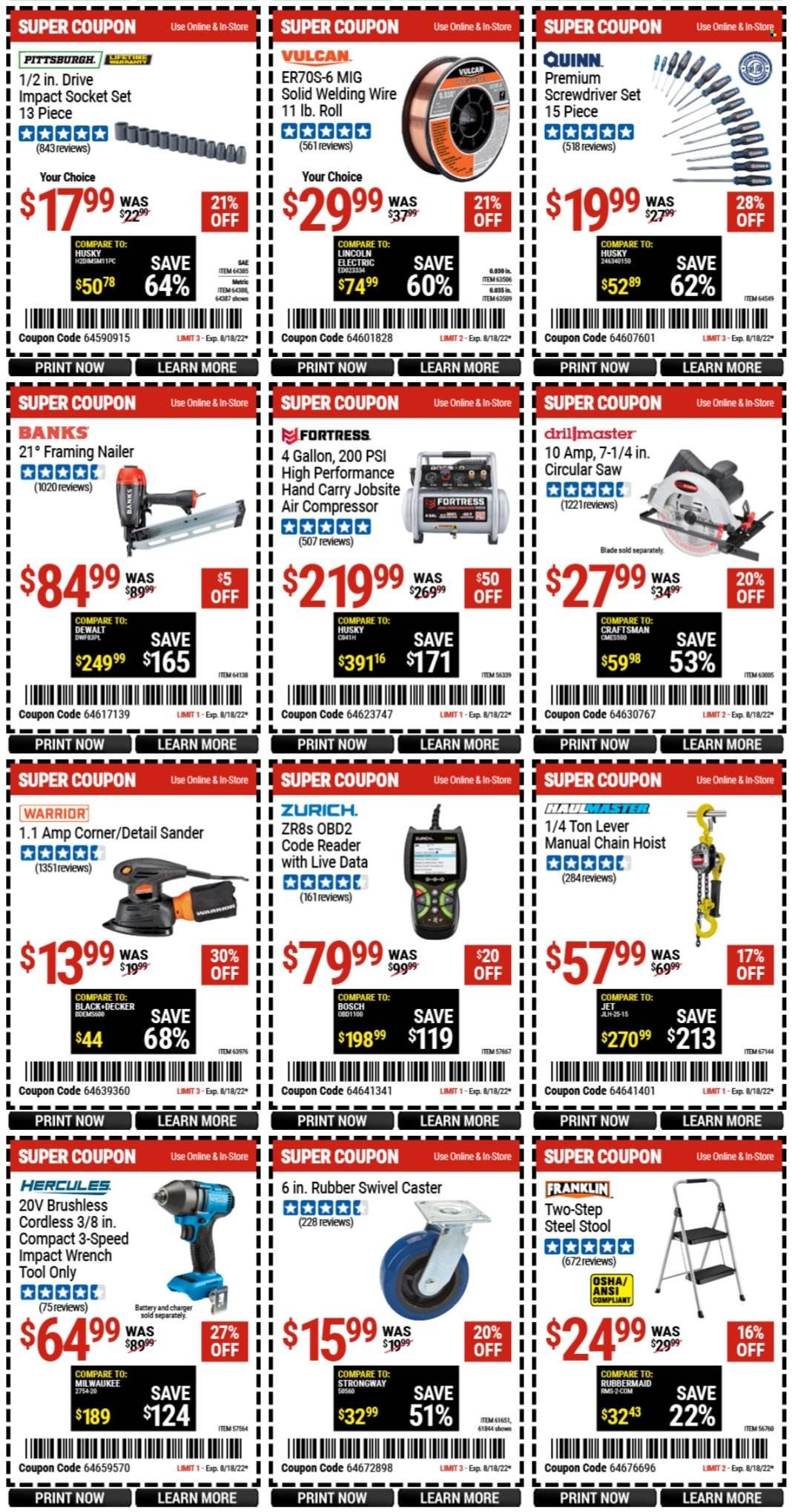 Harbor Freight Weekly Ad Flyer Specials August 1 to August 18, 2022