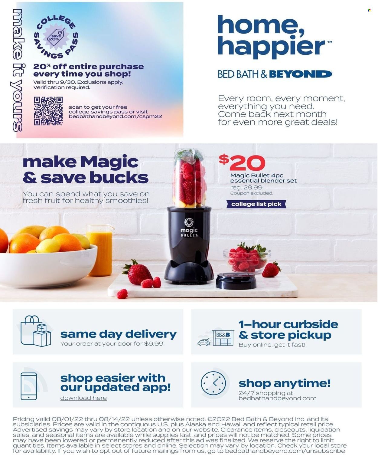 Bed Bath & Beyond Weekly Ad Flyer August 1 to August 8