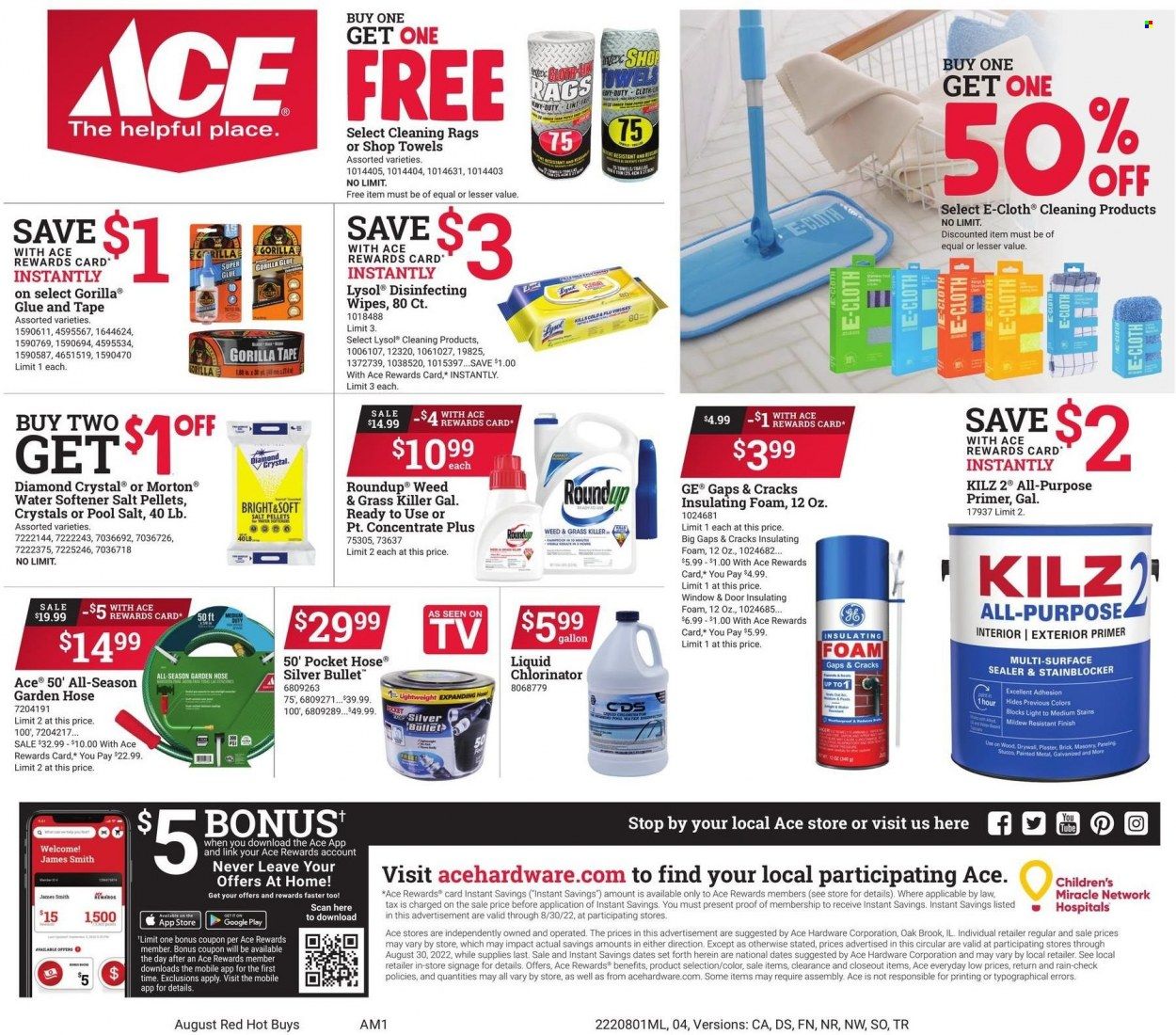 ACE Hardware Weekly Ad Flyer Specials August 1 to August 30, 2022