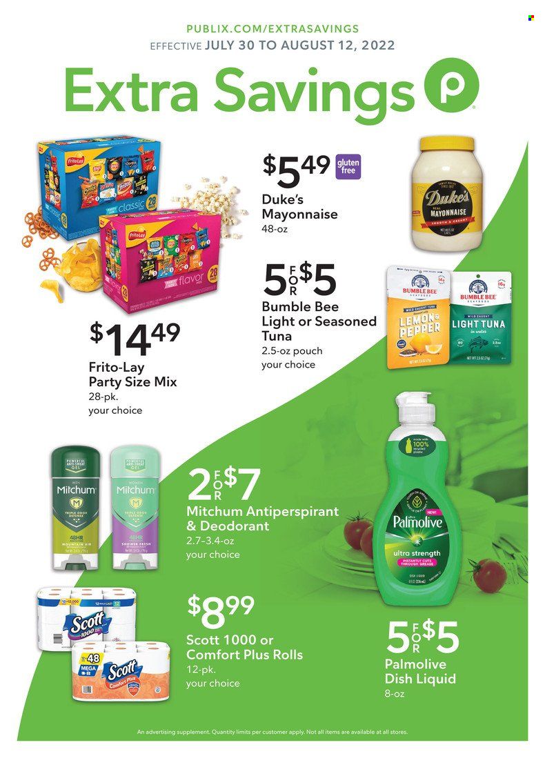 Publix (AL, FL, GA, NC, SC, TN) Weekly Ad Flyer Specials July 30 to August 12, 2022