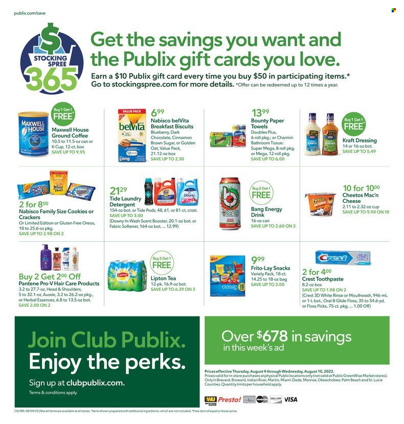 Publix (AL, FL, GA, NC, SC, TN) Weekly Ad Flyer Specials August 4 to August 10, 2022