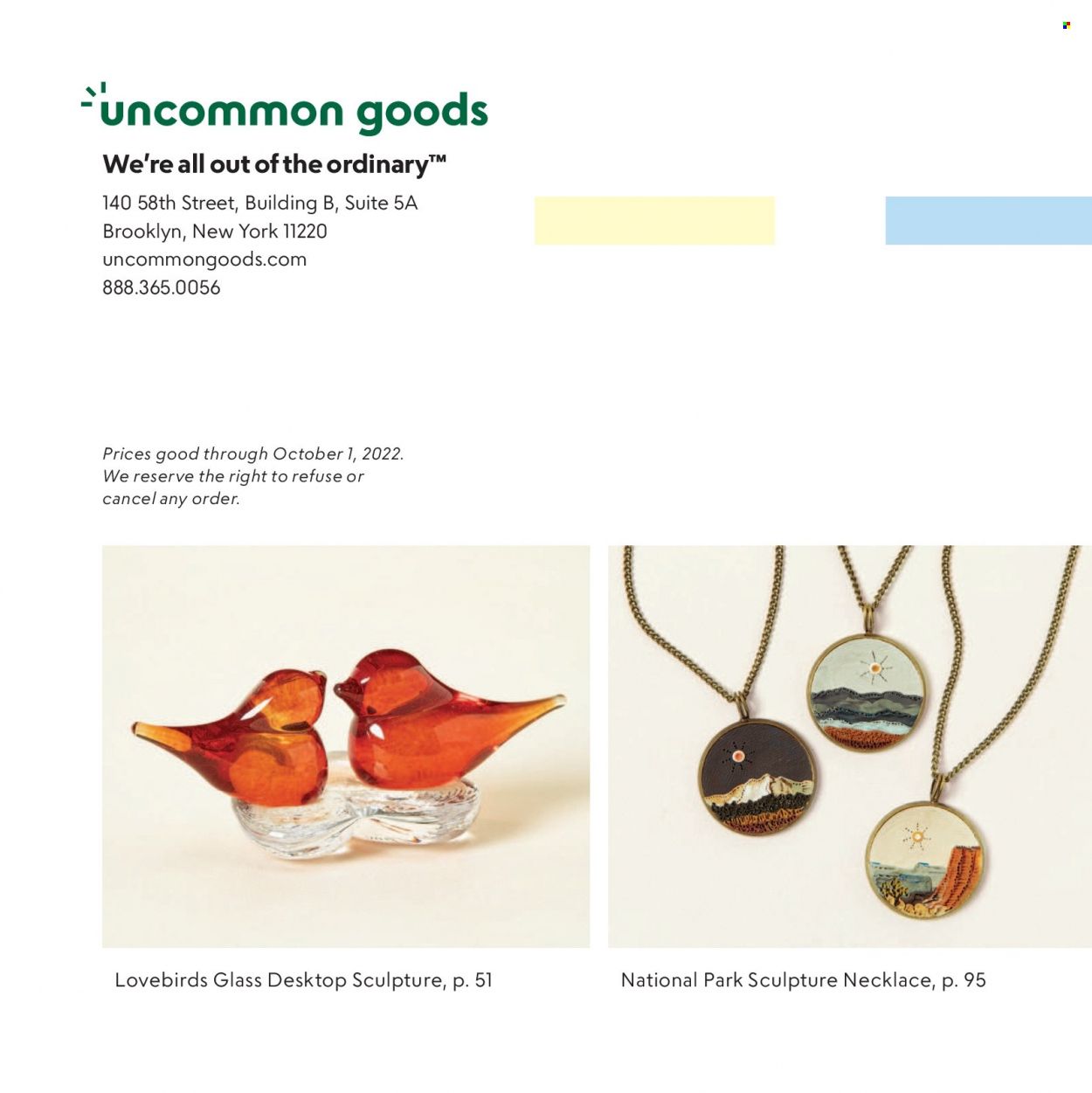 Uncommon Goods Weekly Ad Flyer Specials July 6 to October 1, 2022