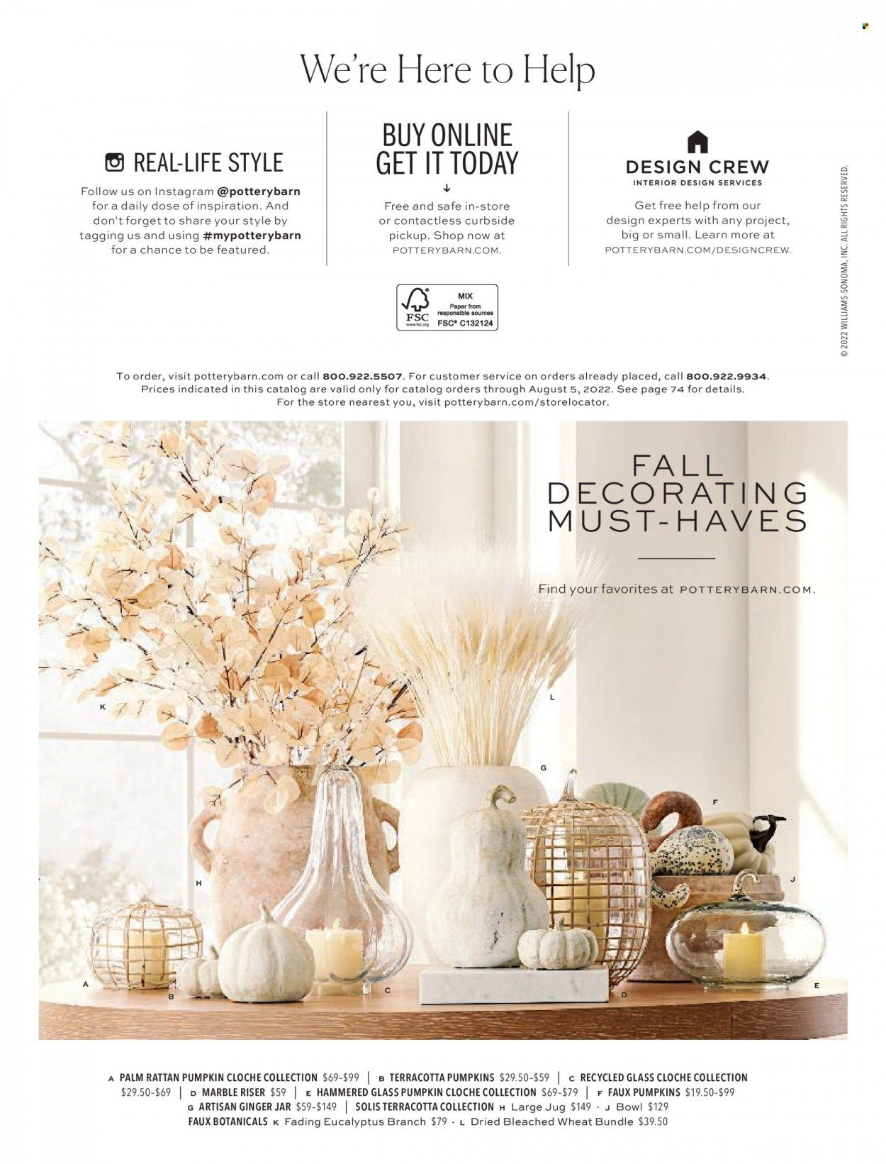 Pottery Barn Promotions & Flyer Specials October 2022