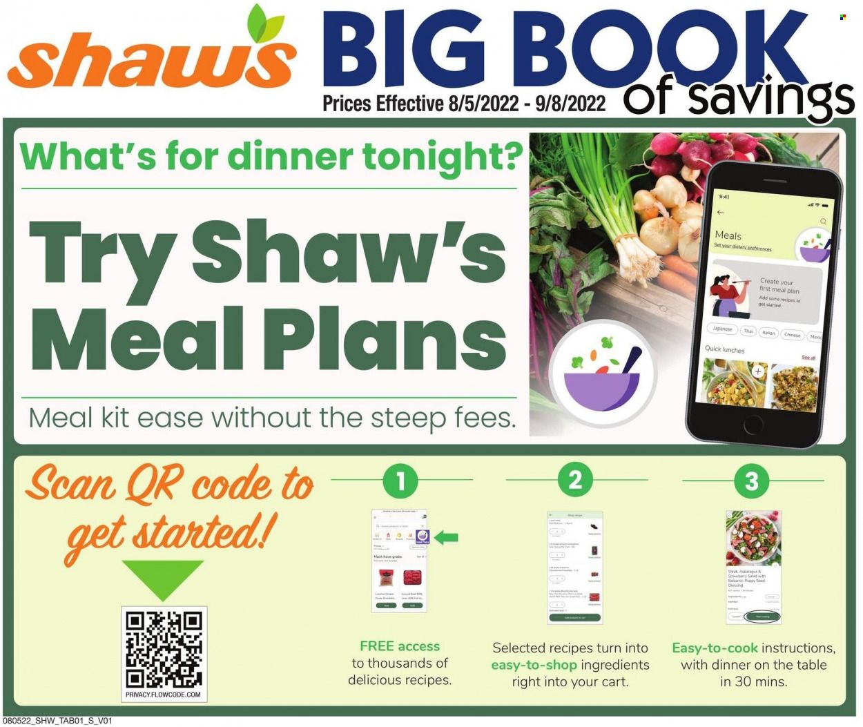 Shaw’s (MA, ME, NH, RI, VT) Weekly Ad Flyer Specials August 5 to September 8, 2022