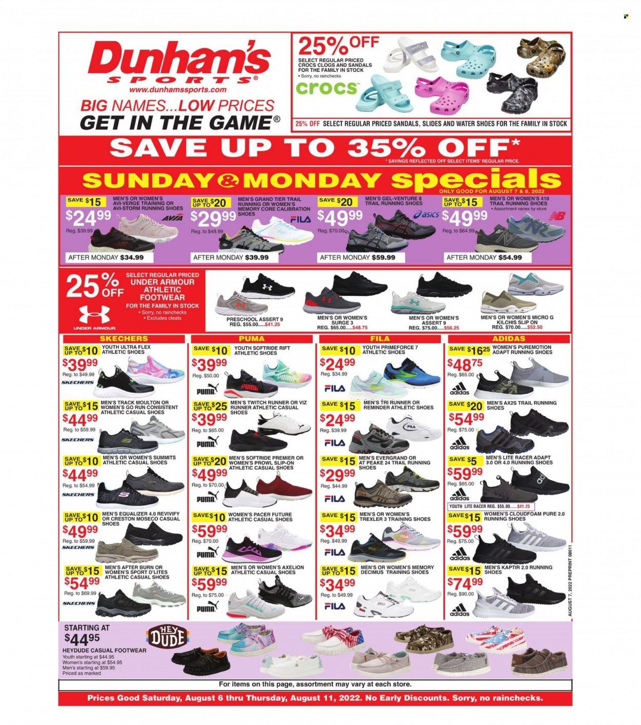 Dunham's Sports Weekly Ad Flyer Specials August 6 to August 11, 2022