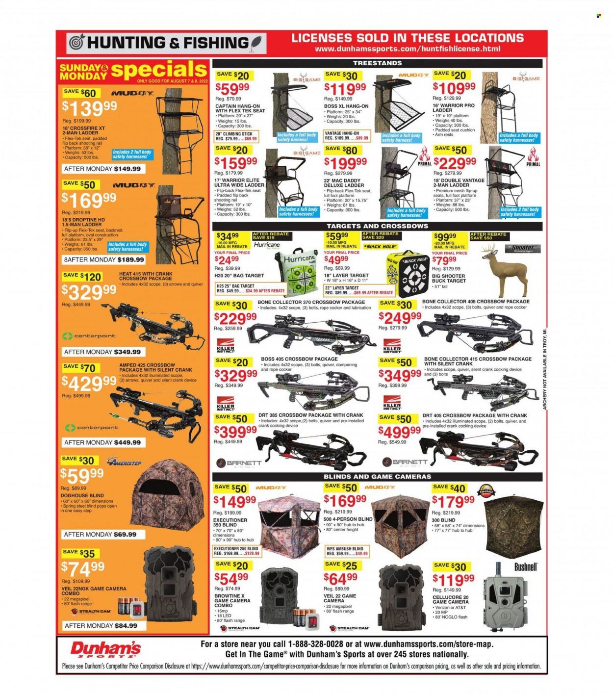 Dunham's Sports (MI, PA, WI) Weekly Ad Flyer Specials August 6 to August 11, 2022