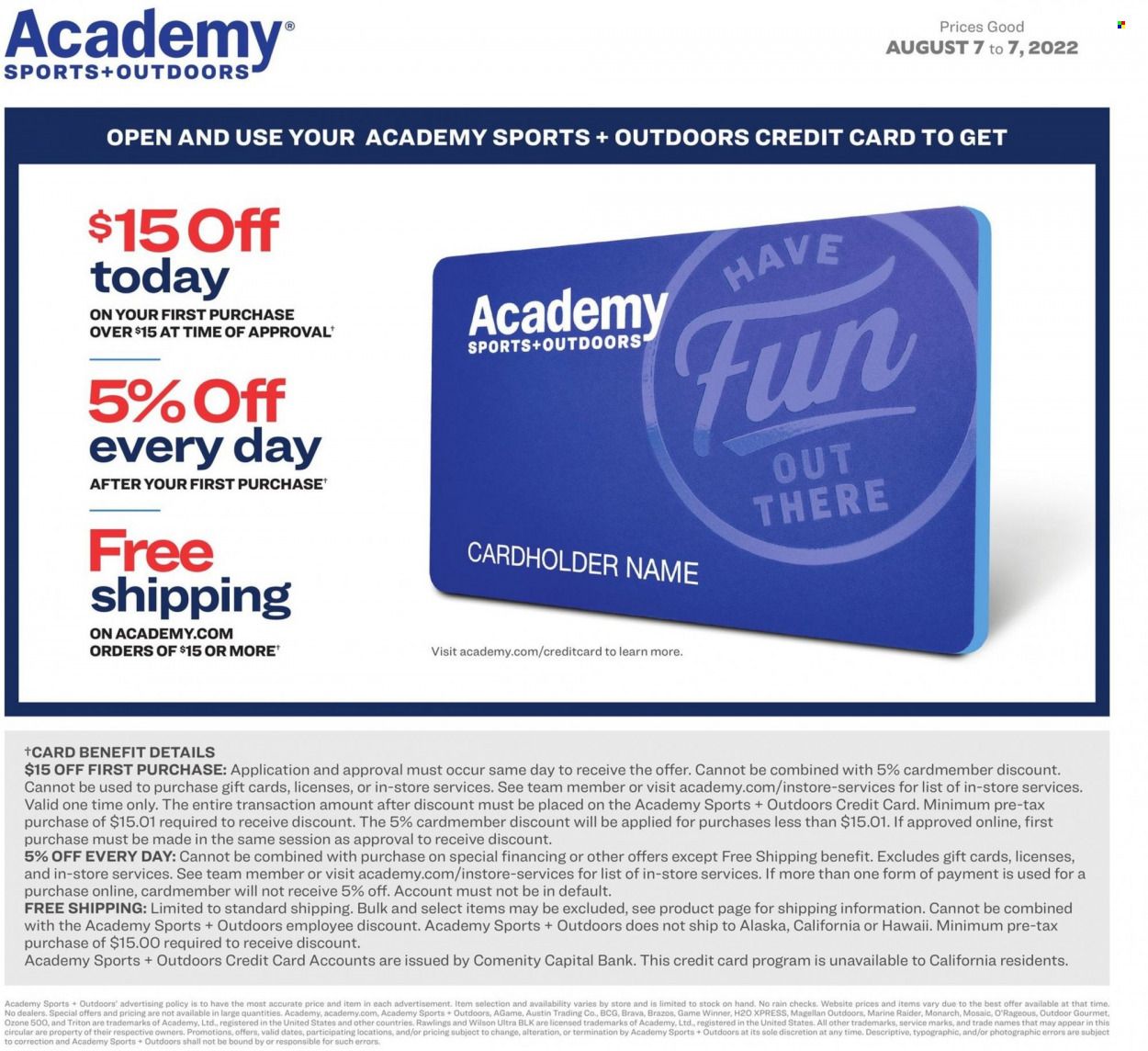 Academy Sports + Outdoors Weekly Ad Flyer Specials August 4 to August 7