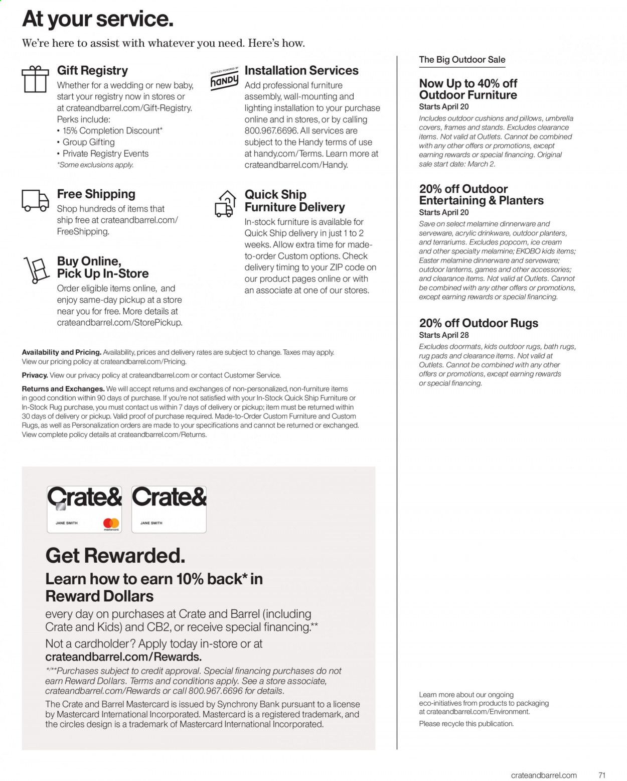 Crate & Barrel Weekly Ad & Flyer April 1 to 30