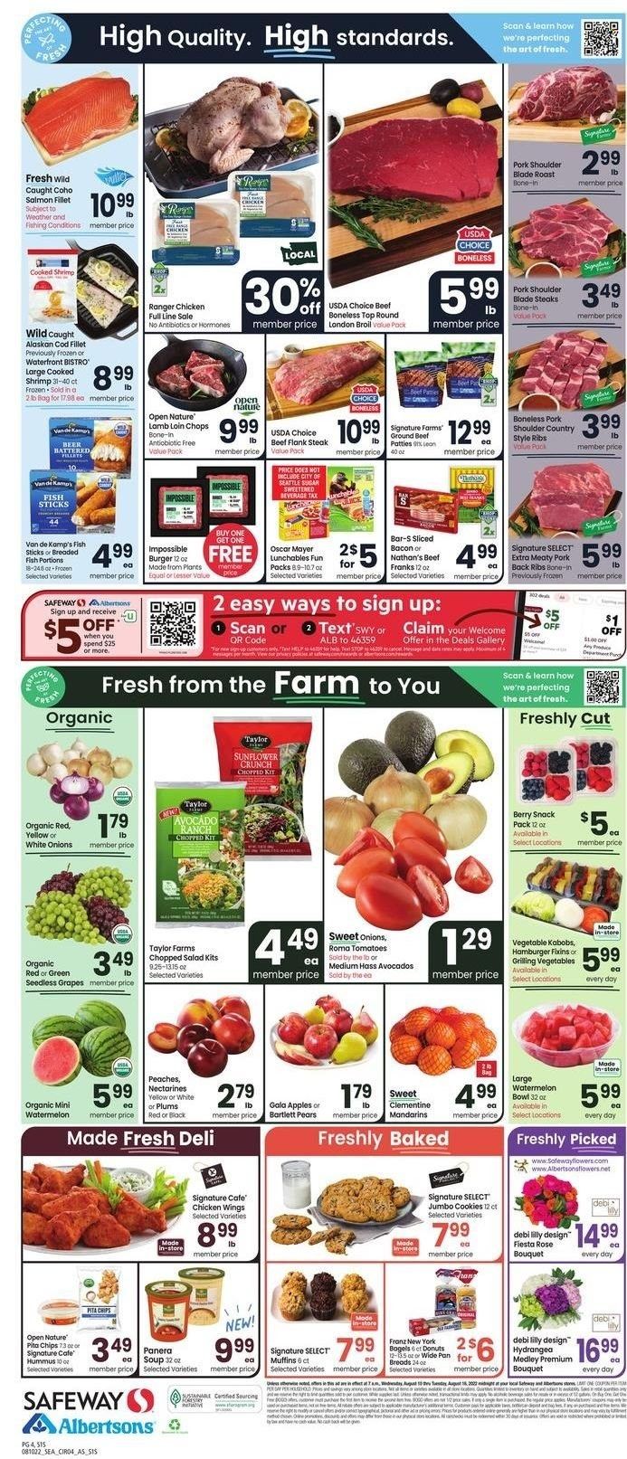 Safeway (WA) Weekly Ad Flyer Specials August 10 to August 16, 2022