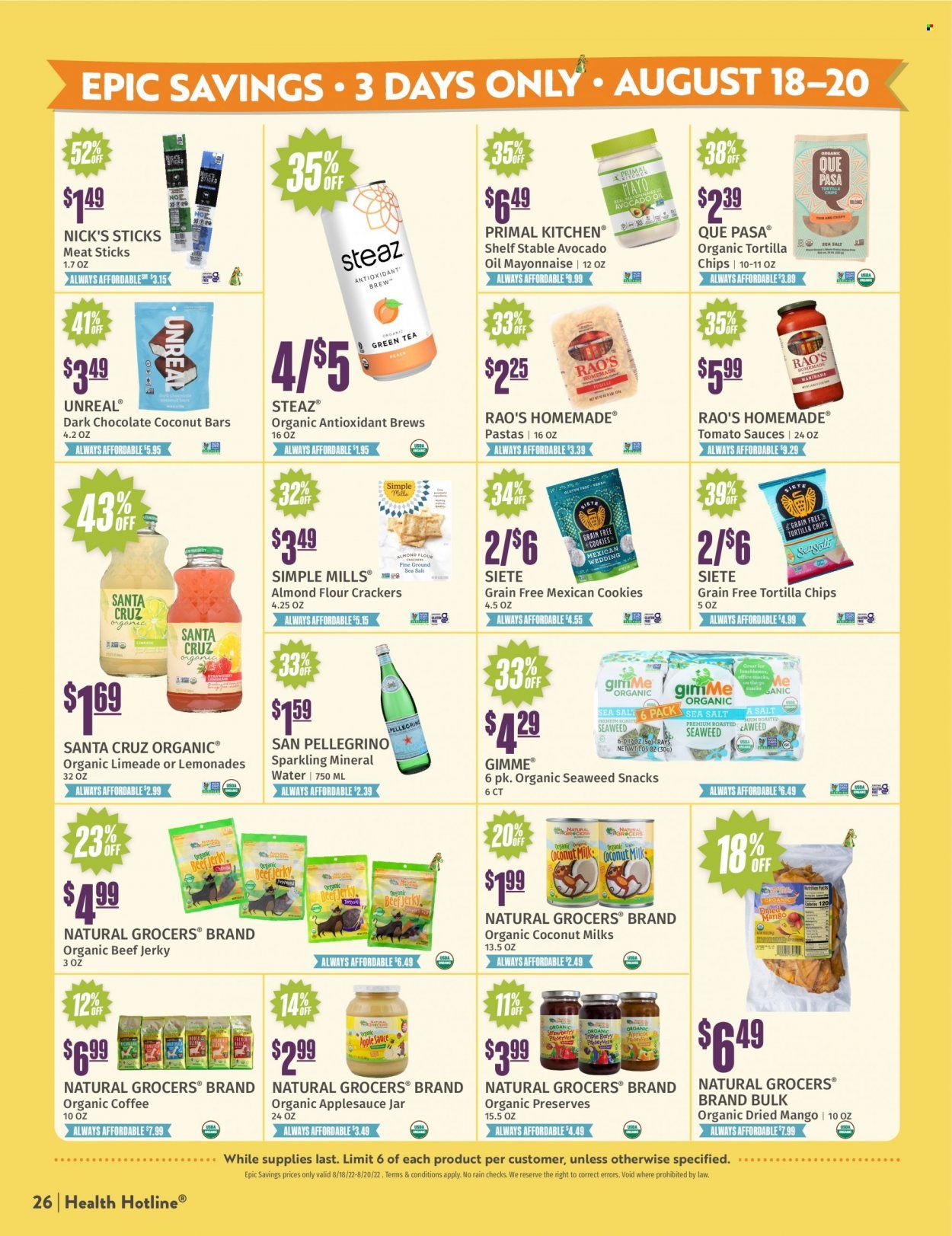 Natural Grocers Weekly Ad Flyer Specials August 5 to August 31, 2022