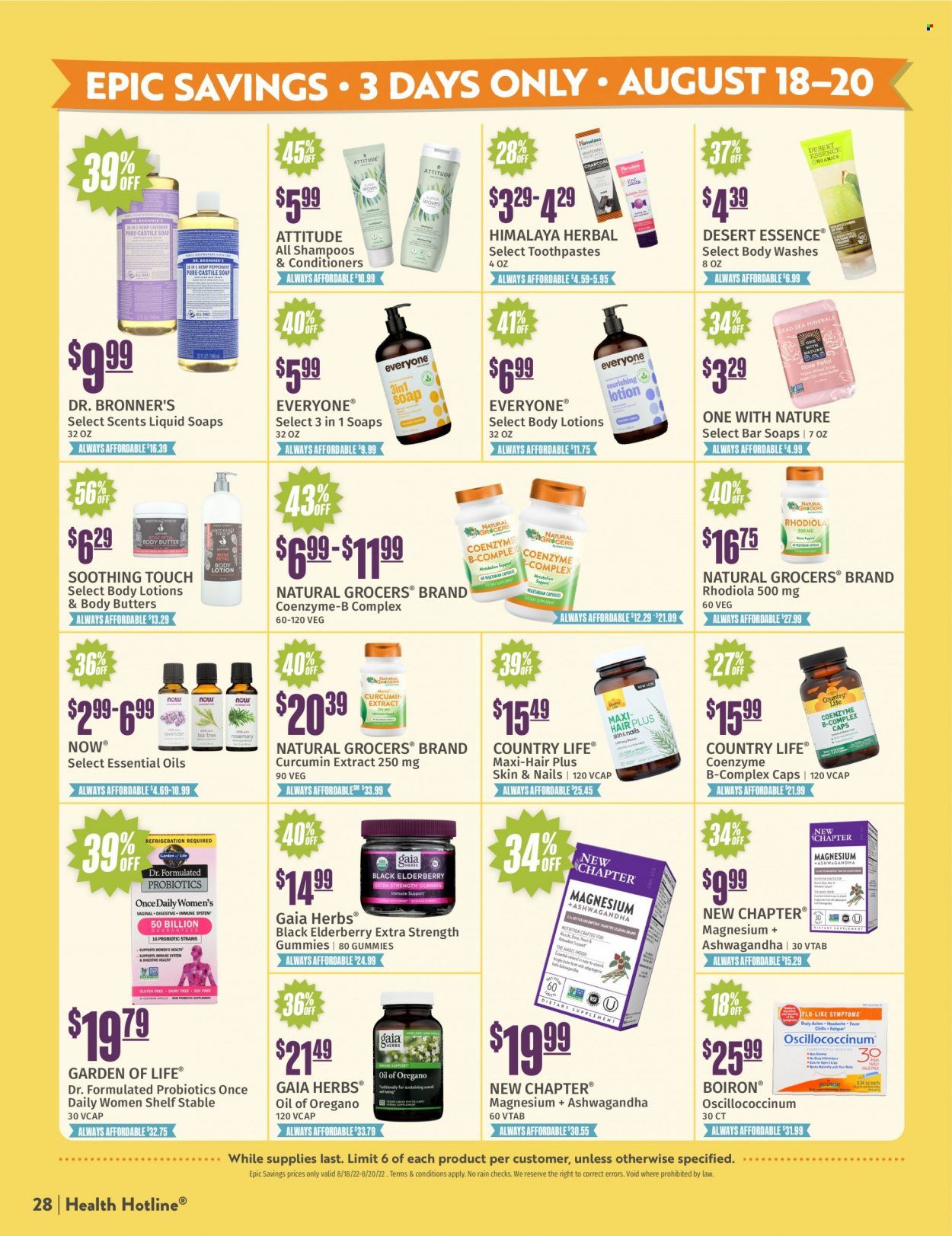 Natural Grocers Weekly Ad Flyer Specials August 5 to August 31, 2022