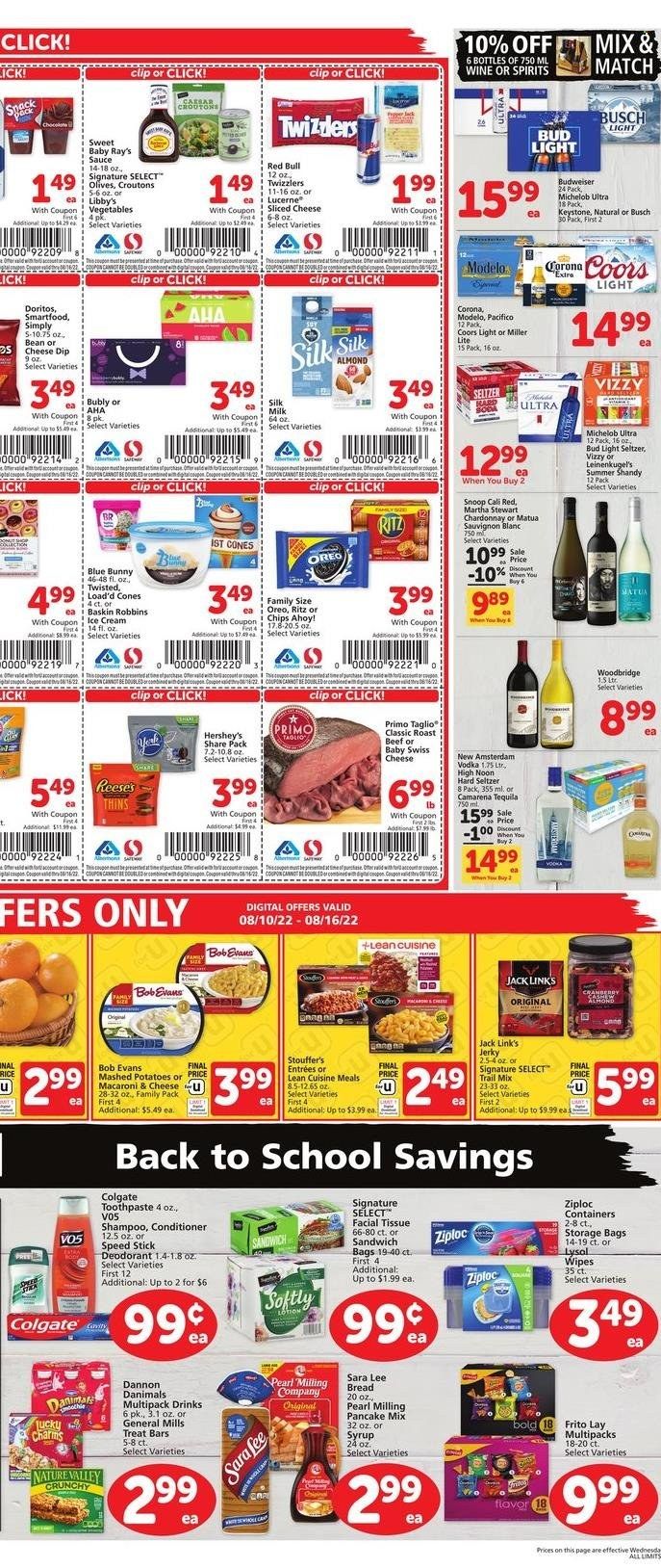 Safeway (AZ, CO, ID, MT, NE, NM) Weekly Ad Flyer Specials August 10 to August 16, 2022