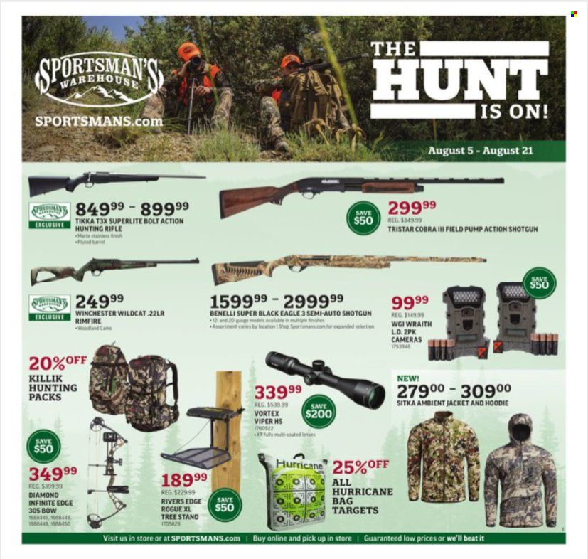 Sportsman's Warehouse Weekly Ad Flyer Specials August 5 to August 21, 2022